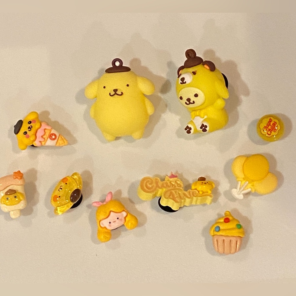 Pom Pom Purin Shoe Charms new 10 pcs